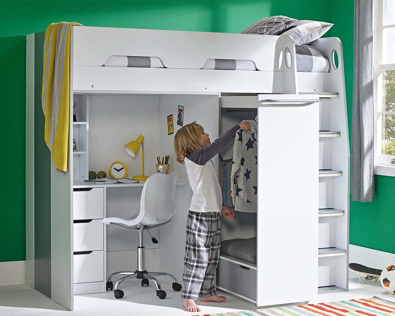 High sleeper bed with storage