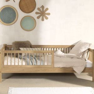 Woody Solid Oak Starter Bed with Safety Rail