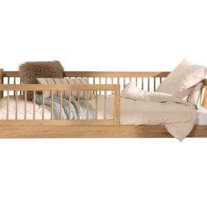 Alternative view of Woody Solid Oak Starter Bed with Safety Rail