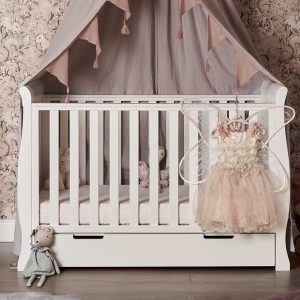 Stamford Mini Sleigh Cot White