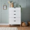 Maya Tall Boy Chest of Drawers- White / Natural