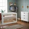 Maya Mini 2 piece bedroom set inc Cot Bed & Chest in White/Natural
