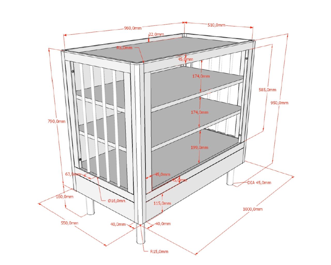 Woody Solid Oak Bookcase - Image 5