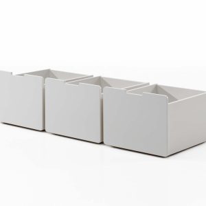 Breeze Set of 3 Storage Drawers White