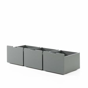 Breeze Set of 3 Storage Drawers Grey