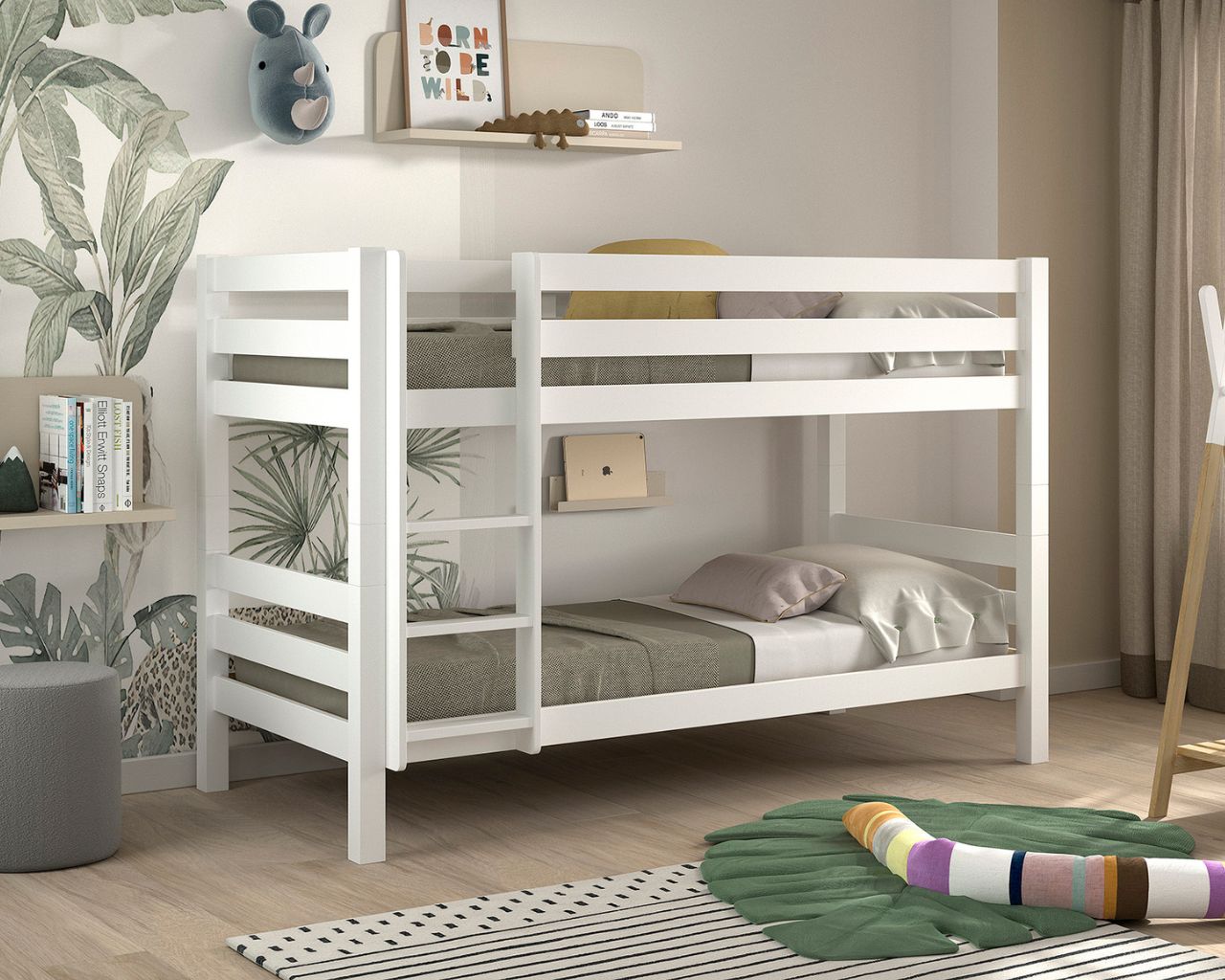 Our Breeze Solid Wood Low Bunk Beds are beautifully made from solid pine, making them sturdy and solid enough to last for years and years. The low height makes it easier to tuck your child in on the top bunk at night, plus they're ideal for bedrooms with low or slanted ceilings. The ladder has useful hand holes which help when climbing the ladder and give reassurance to both children and parents. The bunk can split into single beds, should your children tire of a bunk bed and extending the life of the bunk bed in future.