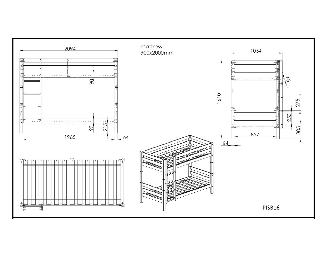 Breeze Solid Wood Bunk Bed - Image 4