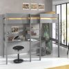Breeze Solid Wood High Sleeper with Desk & Shelves