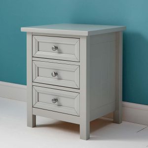 Cambridge 3 Drawer Bedside in Soft Grey - Image 4