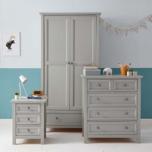 Cambridge 3 Drawer Bedside in Soft Grey - Image 5