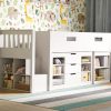 Charlie Midsleeper with Desk and Storage in White