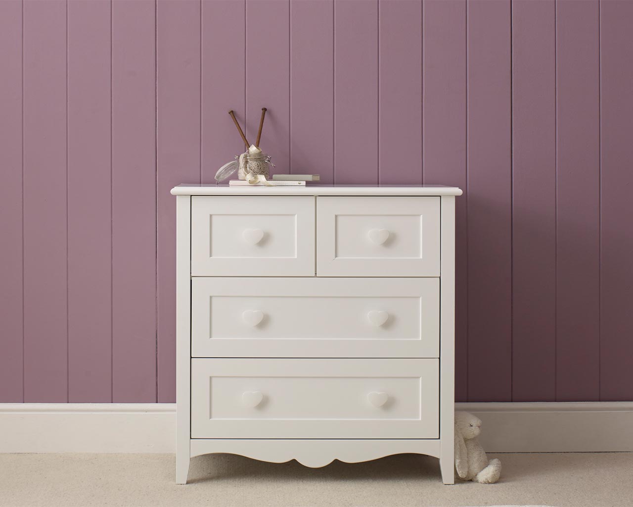 Princess White 4 Drawer Chest