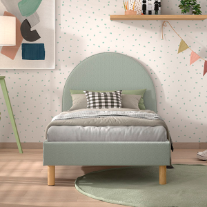 Alternative view of Crescent Boucle Upholstered Single Bed