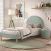 Crescent Boucle Upholstered Single Bed