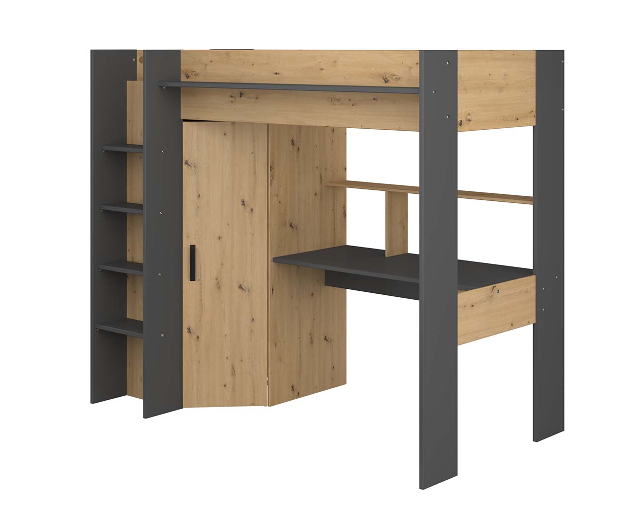 Grayson Highsleeper Bed with Desk & Wardrobe - Image 2