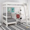 Estella White High Sleeper with Sofa Bed & Desk