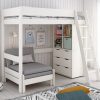 Estella White Highsleeper 5 with Grey Corner Sofa and Storage