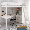 Estella White Highsleeper with Desk and Storage