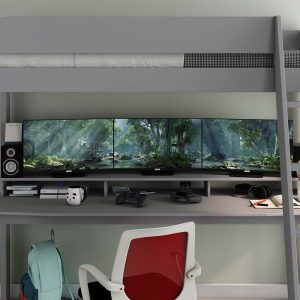 Estella Grey High Sleeper with Gaming Desk - Image 4