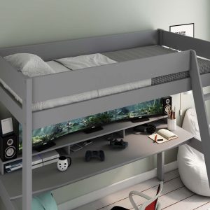 Estella Grey High Sleeper with Gaming Desk - Image 3