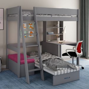Estella Grey High Sleeper with Desk and Corner Sofabed - Image 7