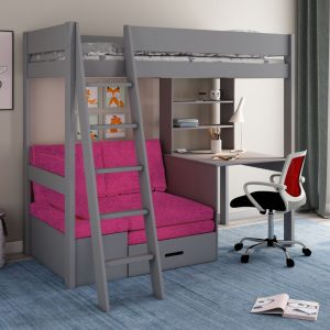 Estella Grey High Sleeper with Desk and Corner Sofabed - Image 6