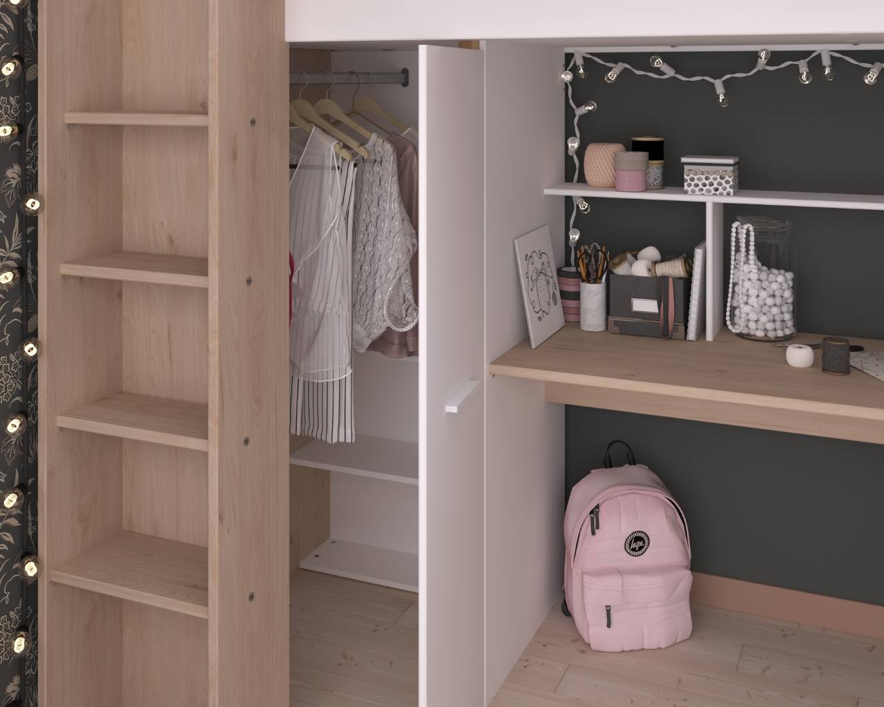 Grayson Highsleeper Bed with Desk & Wardrobe - Image 13
