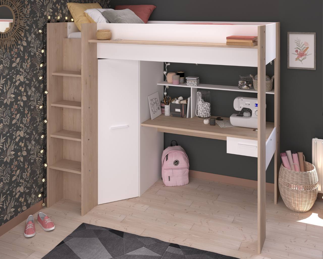 Grayson Highsleeper Bed with Desk & Wardrobe - Image 11