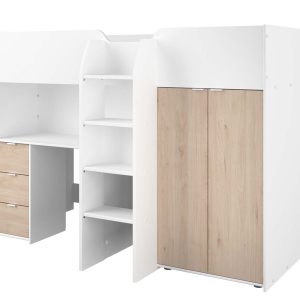Alternative view of Tom Junior Highsleeper Bed with Wardrobe & Desk