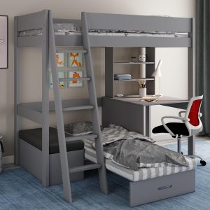 Estella Grey High Sleeper with Desk and Corner Sofabed - Image 5