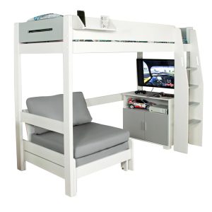 Urban Grey High Sleeper with Chair bed and Cupboard - Image 4