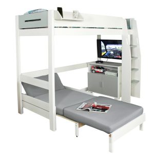 Alternative view of Urban Grey High Sleeper with Chair bed and Cupboard