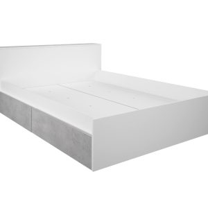 Jazz Double Storage Bed in White & Grey - Image 4
