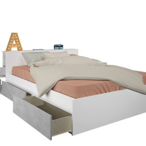 Jazz Double Storage Bed in White & Grey - Image 6