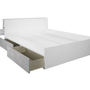 Jazz Double Storage Bed in White & Grey - Image 5