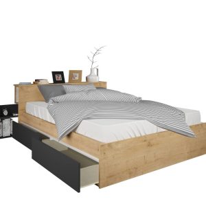 Jazz Double Storage Bed in Oak & Graphite - Image 8