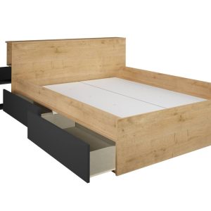Jazz Double Storage Bed in Oak & Graphite - Image 7