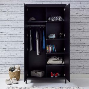 Alternative view of Loop 2 Door Wardrobe Black