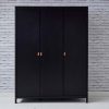 Loop 3 Door Wardrobe Black