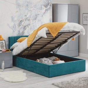 Luca Velvet Double Ottoman Bed - Image 7
