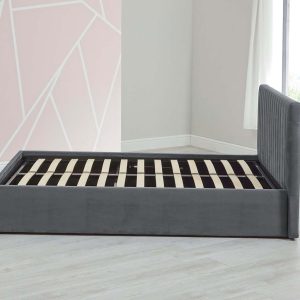 Luca Velvet Double Ottoman Bed - Image 5