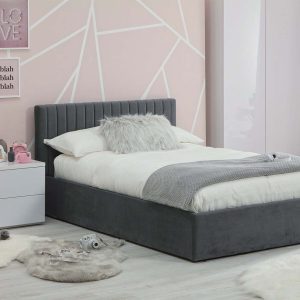 Luca Velvet Double Ottoman Bed - Image 4