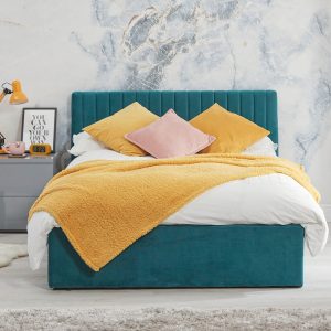 Luca Velvet Double Ottoman Bed - Image 6