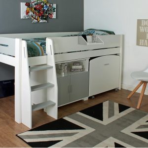 Urban Grey Midsleeper with Pullout Desk and Cupboard - Image 3