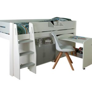 Alternative view of Urban Grey Midsleeper with Pullout Desk and Cupboard