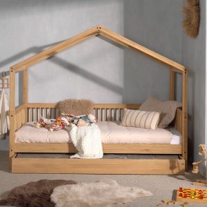 Alternative view of Woody Solid Oak House Bed
