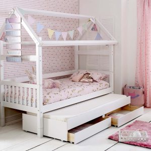 Alternative view of Nordic Playhouse Bed 2 with drawers & trundle