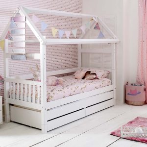 Nordic Playhouse Bed 2 with drawers & trundle