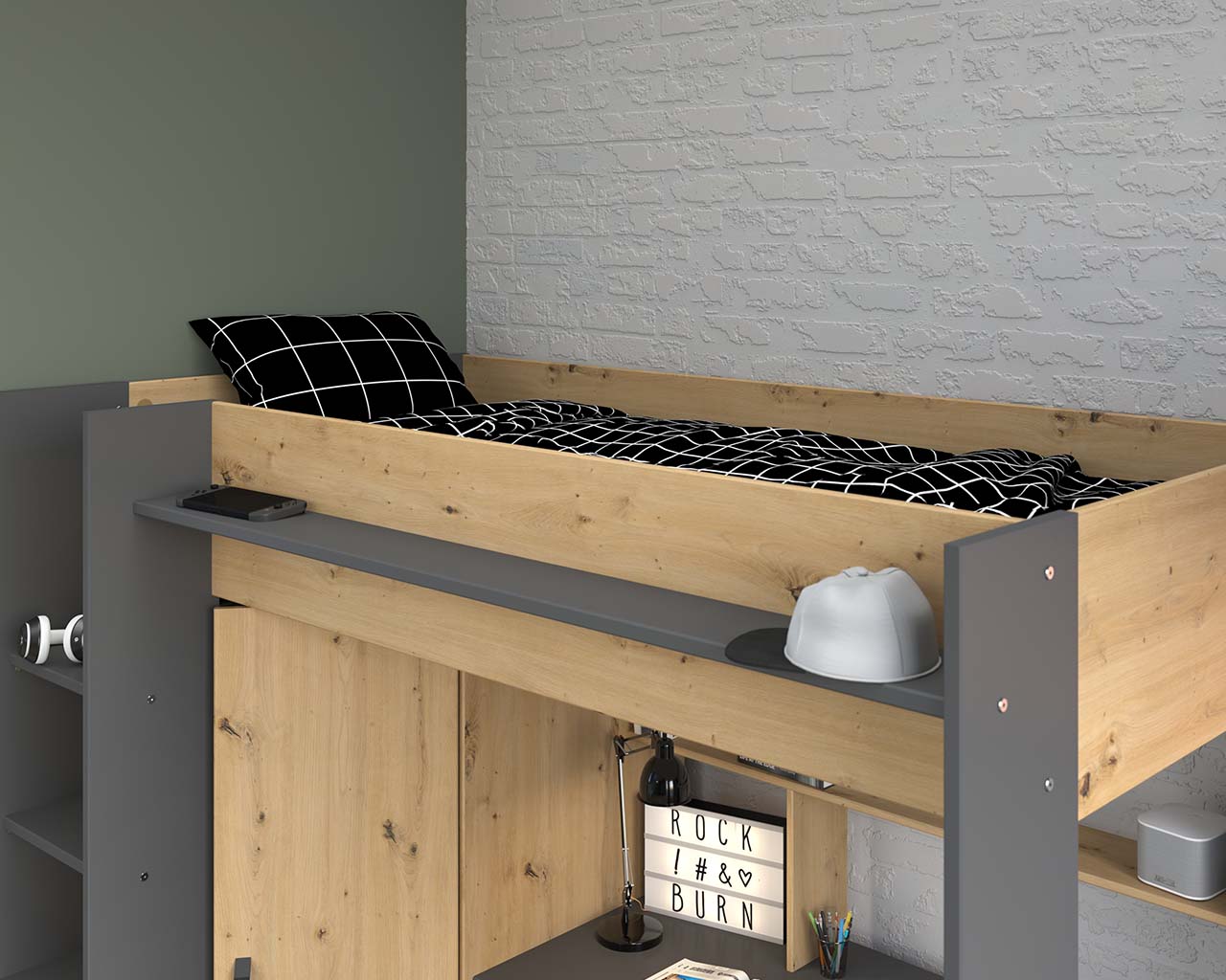Grayson Highsleeper Bed with Desk & Wardrobe - Image 7