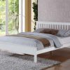 Pentre Double White Wooden Bed